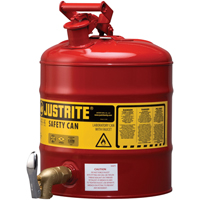Laboratory Safety Can with Faucet, Type I, Steel, 5 US gal., Red, FM Approved Seagulf Marine Industries Inc.