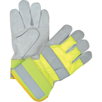 Gants d'ajusteur orange haute visibilit&eacute; doubl&eacute;s pour l'hiver, Grand, Paume en Cuir de vache refendu, Doublure en Thinsulate Seagulf Marine Industries Inc.