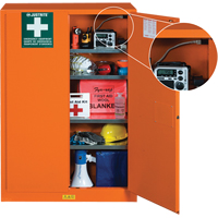 Emergency Preparedness Storage Cabinets, Steel, 4 Shelves, 65" H x 43" W x 18" D, Orange Seagulf Marine Industries Inc.