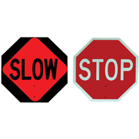 Panneau de signalisation &agrave; deux c&ocirc;t&eacute;s  Stop/Slow  Seagulf Marine Industries Inc.