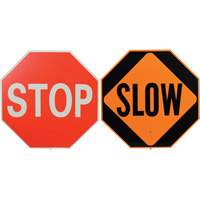 Panneau de signalisation &agrave; deux c&ocirc;t&eacute;s  Stop/Slow  Seagulf Marine Industries Inc.