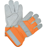 Gants d'ajusteur haute visibilit&eacute; de premi&egrave;re qualit&eacute;, Grand, Paume en Cuir de vache refendu, Doublure en Coton Seagulf Marine Industries Inc.