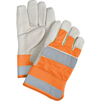 Gants d'ajusteur haute visibilit&eacute; de premi&egrave;re qualit&eacute;, Grand, Paume en Cuir fleur de vache, Doublure en Coton Seagulf Marine Industries Inc.