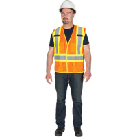 Veste de s&eacute;curit&eacute; d&eacute;tachable en cinq points de premi&egrave;re qualit&eacute;, Orange haute visibilit&eacute;, Grand/T-Grand, Polyester Seagulf Marine Industries Inc.