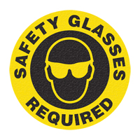"Safety Glasses" Floor Sign, Adhesive, English with Pictogram Seagulf Marine Industries Inc.