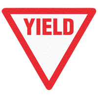 "Yield" Floor Sign, Adhesive, English with Pictogram Seagulf Marine Industries Inc.