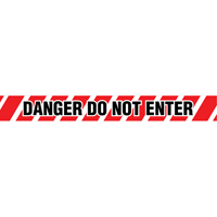 Rubans pour barricades, Anglais, 3" la x 1000' lo, 2 mils, Noir/rouge Seagulf Marine Industries Inc.
