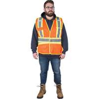 Veste d'arpenteur r&eacute;sistante aux flammes, Orange haute visibilit&eacute;, Moyen, Polyester Seagulf Marine Industries Inc.