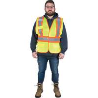 Veste d'arpenteur r&eacute;sistante aux flammes, Jaune lime haute visibilit&eacute;, Moyen, Polyester Seagulf Marine Industries Inc.