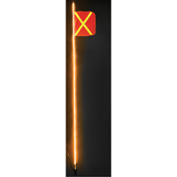 Fanions DEL robustes Safety Whip, Fixation Attelage, Hauteur 10, Orange avec X r&eacute;fl&eacute;chissant Seagulf Marine Industries Inc.