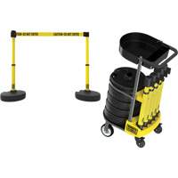 PLUS Barrier Post Cart Kit with Tray, 75' L, Metal, Yellow Seagulf Marine Industries Inc.