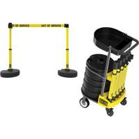 PLUS Barrier Post Cart Kit with Tray, 75' L, Metal, Yellow Seagulf Marine Industries Inc.