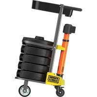 PLUS Barrier Post Cart Kit with Tray, 75' L, Metal, Orange Seagulf Marine Industries Inc.