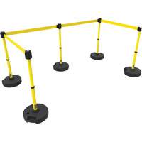 Ensemble de cinq montants pour barri&egrave;re PLUS, Plastique, 42" h, Ruban Jaune, Longueur du ruban 15' Seagulf Marine Industries Inc.