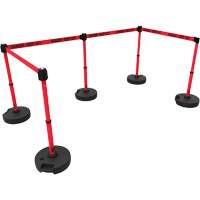 Ensemble de cinq montants pour barri&egrave;re PLUS, Plastique, 42" h, Ruban Rouge, Longueur du ruban 15' Seagulf Marine Industries Inc.