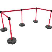 Ensemble de cinq montants pour barri&egrave;re PLUS, Plastique, 42" h, Ruban Rouge, Longueur du ruban 15' Seagulf Marine Industries Inc.