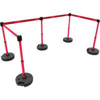 Ensemble de cinq montants pour barri&egrave;re PLUS, Plastique, 42" h, Ruban Rouge, Longueur du ruban 15' Seagulf Marine Industries Inc.