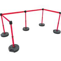 Ensemble de cinq montants pour barri&egrave;re PLUS, Plastique, 42" h, Ruban Rouge, Longueur du ruban 15' Seagulf Marine Industries Inc.