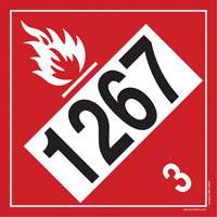 1267 Petroleum Crude Oil Flammable Liquid TDG Placard, Adhesive Vinyl Seagulf Marine Industries Inc.