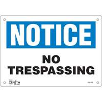 "No Trespassing" Sign, 7" x 10", Plastic, English Seagulf Marine Industries Inc.