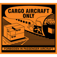 &eacute;tiquettes de manutention Cargo Aircraft Only, 4-3/4" lo x 4-1/4" la, Orange Seagulf Marine Industries Inc.