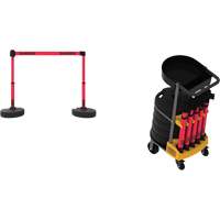 Plus Portable Barrier System Cart Package with Tray, 75' L, Metal/Plastic, Red Seagulf Marine Industries Inc.