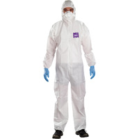 AlphaTec Microchem&reg; 3-Piece Chemical Resistant Coveralls with Hood, 2X-Large, White Seagulf Marine Industries Inc.