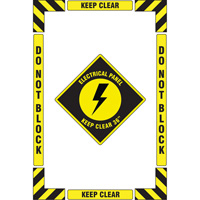 "Electrical Panel" Floor Marking Kit, Adhesive, English with Pictogram Seagulf Marine Industries Inc.
