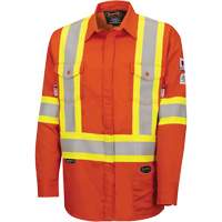 7743 FR-Tech&reg; Flame-Resistant Safety Shirt, Small, High Visibility Orange Seagulf Marine Industries Inc.