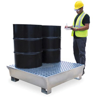 4-Drum Steel Ultra-Spill Pallet&reg;, 68 US gal. Spill Capacity, 49.1" x 47.1" x 10.9" Seagulf Marine Industries Inc.