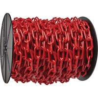 Chaîne de s&eacute;curit&eacute; en plastique robuste, Rouge, Maillon de 2", 100' de long Seagulf Marine Industries Inc.