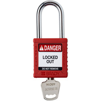 Velocity Lockout Padlock, Red, Keyed Different, Nylon, 1-1/2" Width Seagulf Marine Industries Inc.