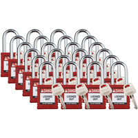 Velocity Lockout Padlocks, Red, Keyed Different, Nylon, 1-1/2" Width Seagulf Marine Industries Inc.