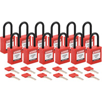 Velocity Lockout Padlocks, Red, Keyed Different, Nylon, 1-1/2" Width Seagulf Marine Industries Inc.