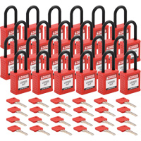 Velocity Lockout Padlocks, Red, Keyed Different, Nylon, 1-1/2" Width Seagulf Marine Industries Inc.