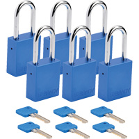 Cadenas de verrouillage Velocity, Bleu, Cl&eacute;s diff&eacute;rentes, Aluminium, Largeur de 1-1/2" Seagulf Marine Industries Inc.