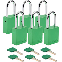 Cadenas de verrouillage Velocity, Vert, Cl&eacute;s diff&eacute;rentes, Aluminium, Largeur de 1-1/2" Seagulf Marine Industries Inc.