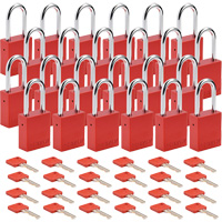 Cadenas de verrouillage Velocity, Rouge, Cl&eacute;s diff&eacute;rentes, Aluminium, Largeur de 1-1/2" Seagulf Marine Industries Inc.