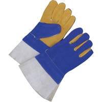 Gants pour soudeur doubl&eacute;s avec poignet de 5", Cuir de vache refendu, Taille 2T-Grand Seagulf Marine Industries Inc.