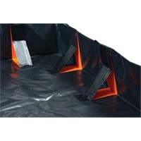 IBX Wall Pop-Up Berm, 2244 US gal. Capacity, 12' W x 25' L x 12" H, Snap-Up Bracket Seagulf Marine Industries Inc.