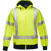 Bisley&reg; X-Back Full Zip Hooded Sweatshirt with Sherpa Lining, Small, High Visibility Lime-Yellow Seagulf Marine Industries Inc.