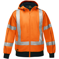 Bisley&reg; X-Back Full Zip Hooded Sweatshirt with Sherpa Lining, Small, High Visibility Orange Seagulf Marine Industries Inc.