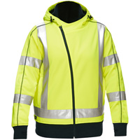 Bisley&reg; X-Back Women's Contoured Full Zip Hooded Sweatshirt with Sherpa Lining, Small, High Visibility Lime-Yellow Seagulf Marine Industries Inc.