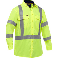 Chemise de travail &agrave; manches longues et X au dos Bisley avec X-Airflow, Poly-coton, Petit, Jaune lime haute visibilit&eacute; Seagulf Marine Industries Inc.