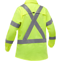 Chemise de travail &agrave; manches longues et X au dos Bisley avec X-Airflow pour femmes, Poly-coton, Petit, Jaune lime haute visibilit&eacute; Seagulf Marine Industries Inc.