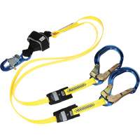Twin-Leg Arc Flash Coated Web Shock-Absorbing Lanyard, 6', Rebar Hook Center, Snap Hook Leg Ends Seagulf Marine Industries Inc.