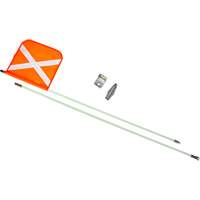 Tige de s&eacute;curit&eacute; robuste, Fixation Filet&eacute;, Hauteur 8', Orange avec X r&eacute;fl&eacute;chissant Seagulf Marine Industries Inc.