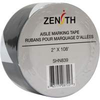 Ruban pour marquage d'all&eacute;es, 2" x 108', PVC, Noir et blanc Seagulf Marine Industries Inc.