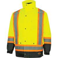 Parka de s&eacute;curit&eacute; d'hiver imperm&eacute;able 7-en-1 5057 Pioneer Yukon, Polyester, Noir/Jaune lime haute visibilit&eacute;, T-petit Seagulf Marine Industries Inc.