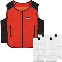 Veste de refroidissement &agrave; changement de phase l&eacute;g&egrave;re avec sachets de recharge Chill-Its 6260, Petit/Moyen, Orange Seagulf Marine Industries Inc.